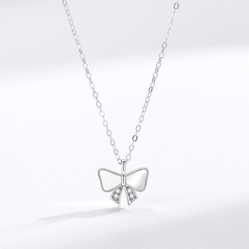 Bow Fritillary Versatile Necklace Female Korean Version Mori Girl Heart Girlfriend Necklace