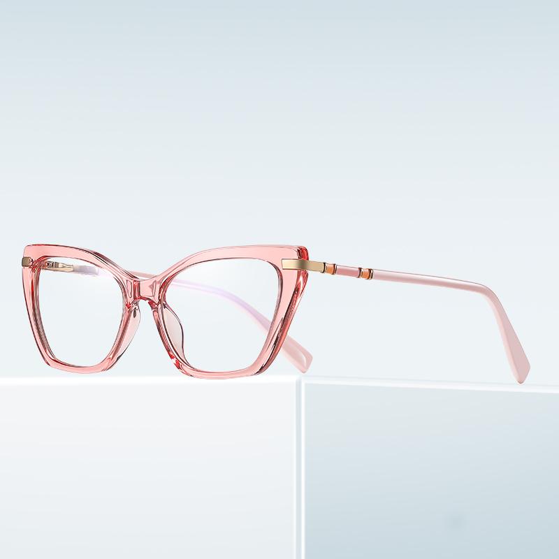Blue Light Blocking Cat Eye Nearsighted Glasses For Women Spring Hinge TR90 Prescription Spectacles Diopter 0 -0.5 -0.75 To -6.0