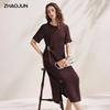 Zhaojun 2026 Spring Summer Mulberry Silk Slit Dress