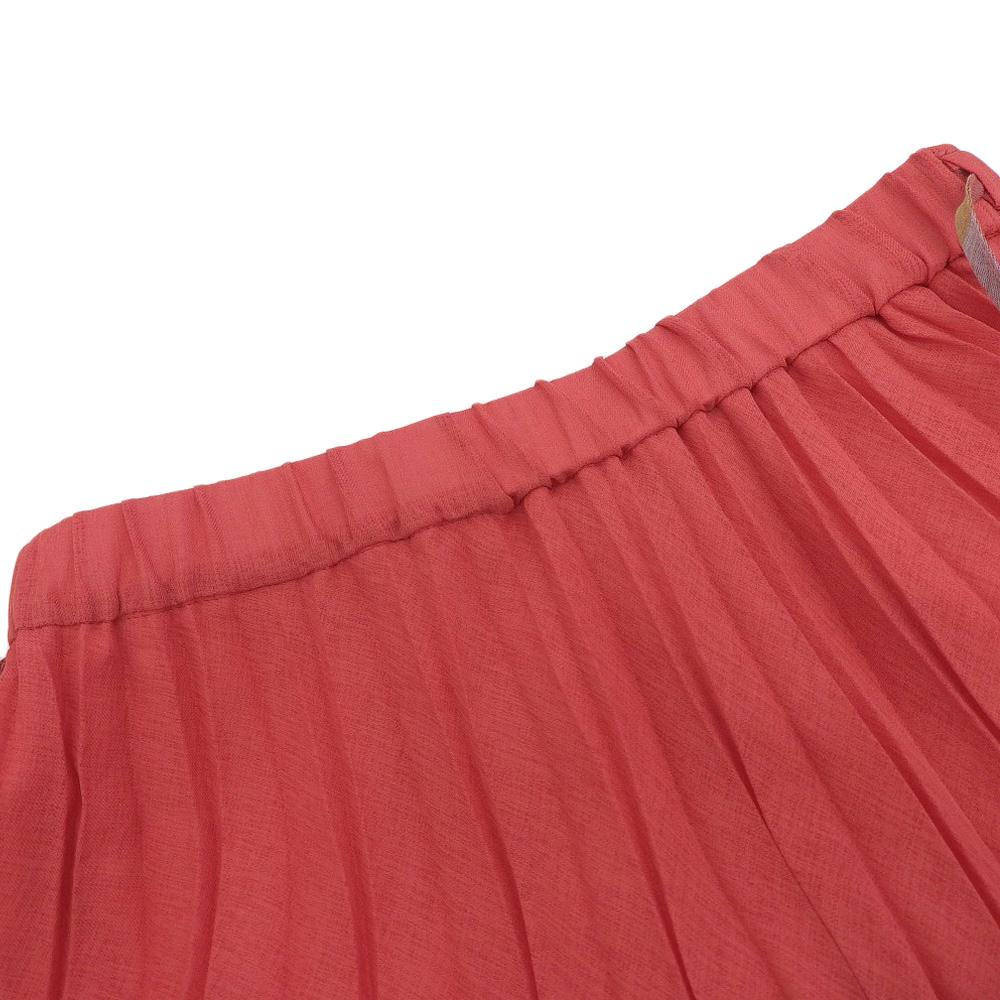 BLUE LABEL CRESTBRIDGE Excellent condition gauze-like twill pleated skirt, women's, red, size 36, made in 1925 skirt 36 RedUsed