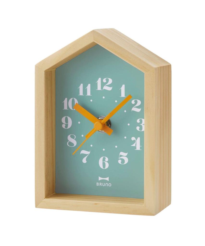 BRUNO Mini Wooden House Clock, Pink, BCA027-SMPK, Perfect for Children's Rooms, Scandinavian Style, Compact, Stylish, Simple Design for Home Decor