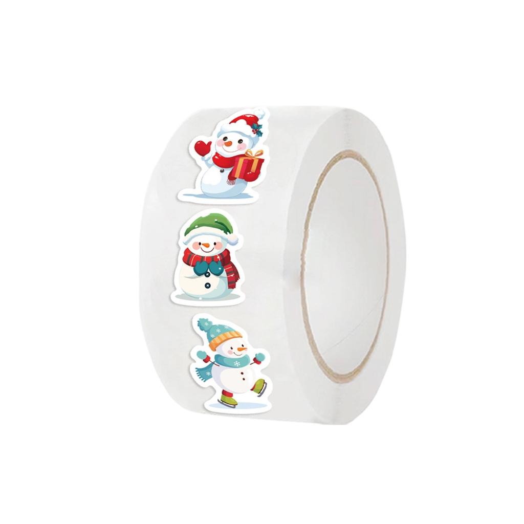 500 Sheets/Roll Christmas Snowman Sealing Tape DIY Decoration