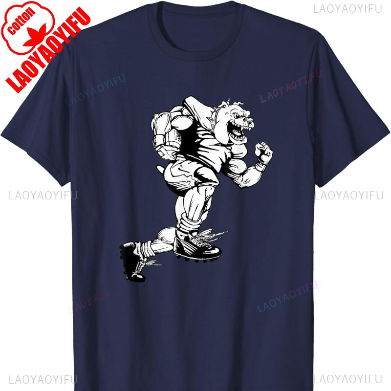 Football Bulldog Player Cool Cartoon Graphic Tee Shirts Graphic T Shirts Gothic Shirts for Outdoors High Quality Cotton unisex S
