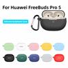 Szilikon Fülhallgató Tok Karabinnal Cseppálló Bluetooth Fejhallgató Fedél Porálló Színes Hua Wei FreeBuds Pro 5-höz