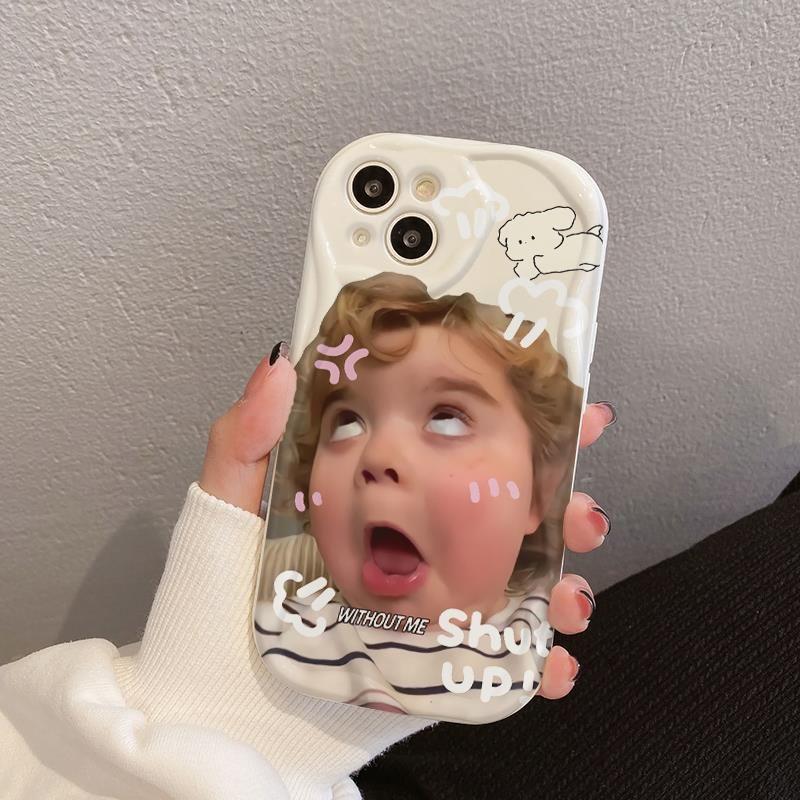 Cute Cartoon Phone Case IPhone 15 Pro Max 16 With Full Coverage Soft Silicone Bumper In Cream White Transparent