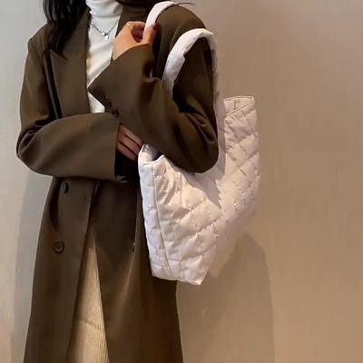 Zimní Velkokapacitní Prostor Přenosné Tašky Taška Teplá Bavlněná taška přes rameno Módní Dámské Tašky s horní rukojetí