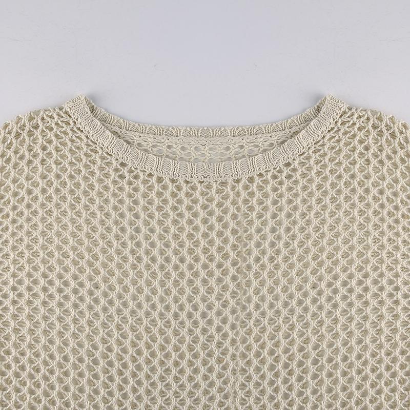 Pullover Streetwear Donna Vintage Casual Maglione in Maglia T-shirt Manica Lunga Y2K Top Smock Vuoti Maglioni Larghi T-shirt Moda