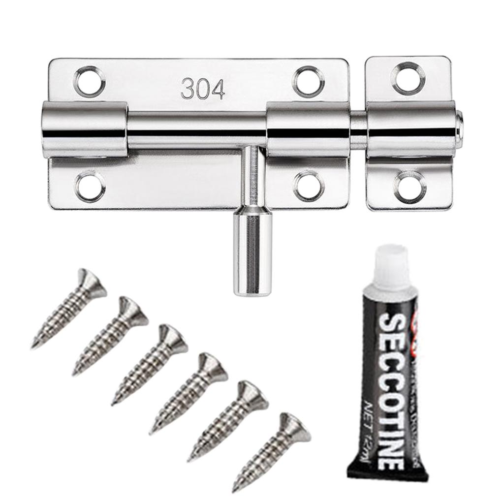 Sliding Bolts Latch Hasp Stainless Steel Heavy Duty Door Lock Gate Safety Toilet Door Lock for Wood Fence Interior Door