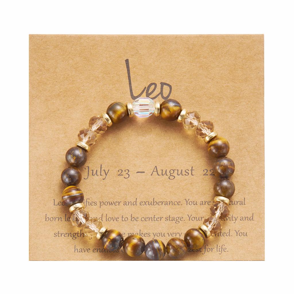 12 Constellation Crystal Beaded Bracelets for Women Men Natural Stone Handmade Cancer Virgo Leo Bangle Energy Friendship Jewelry