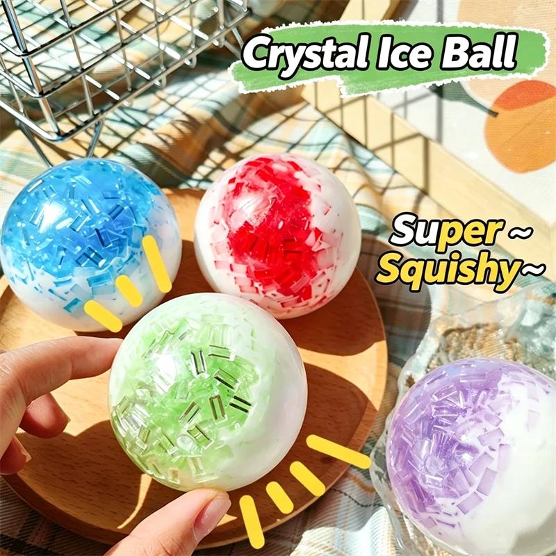 Fast Rebound Ice Crush Squeeze Ball with Squeeze ASMR Satisfying Sound Freezable Sensory Stress Relief Fidget Toy For Adult Gift