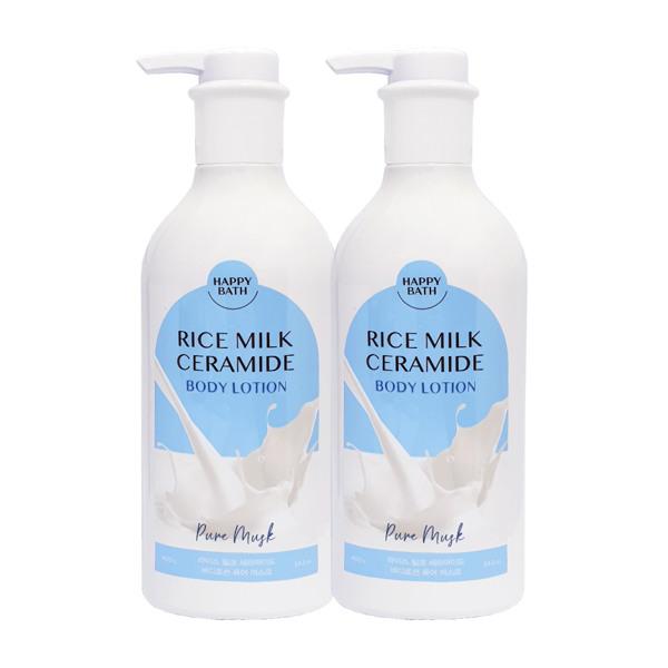 

HAPPY BATH Rice Milk Ceramide Body Lotion Pure Musk 400g x2