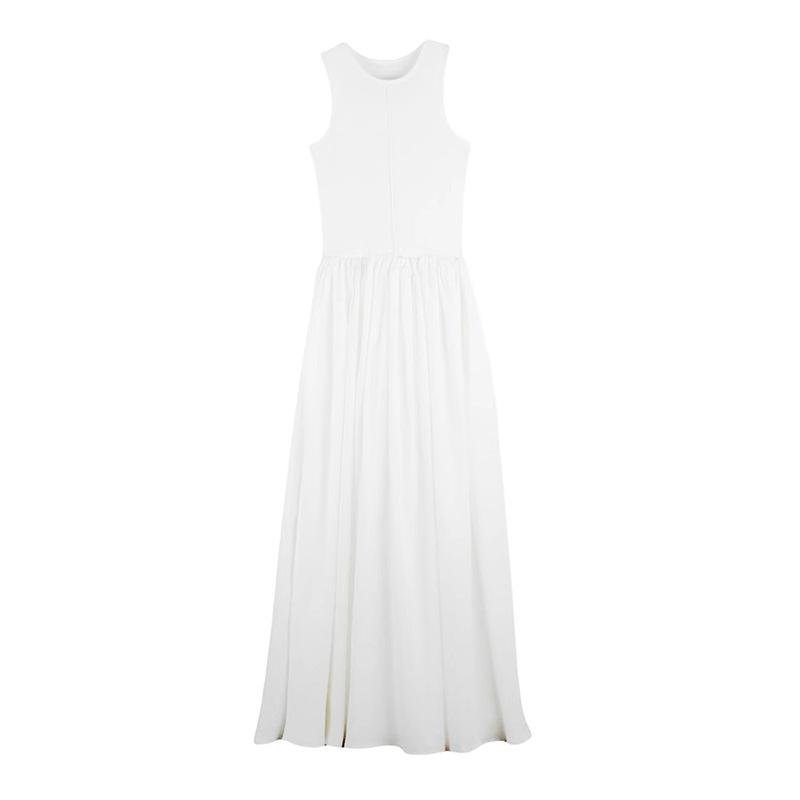 French White New Retro Dress Women's Summer Design Sense Niche Long Dress Waist Thin Skirt