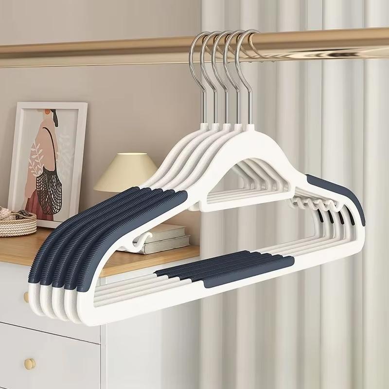 Non Slip No Mark Hangers, Rubber Grip & 360° Swivel Hook, Heavy - Duty for Wet/Dry Clothes Storage Save Dormitory Storage Space