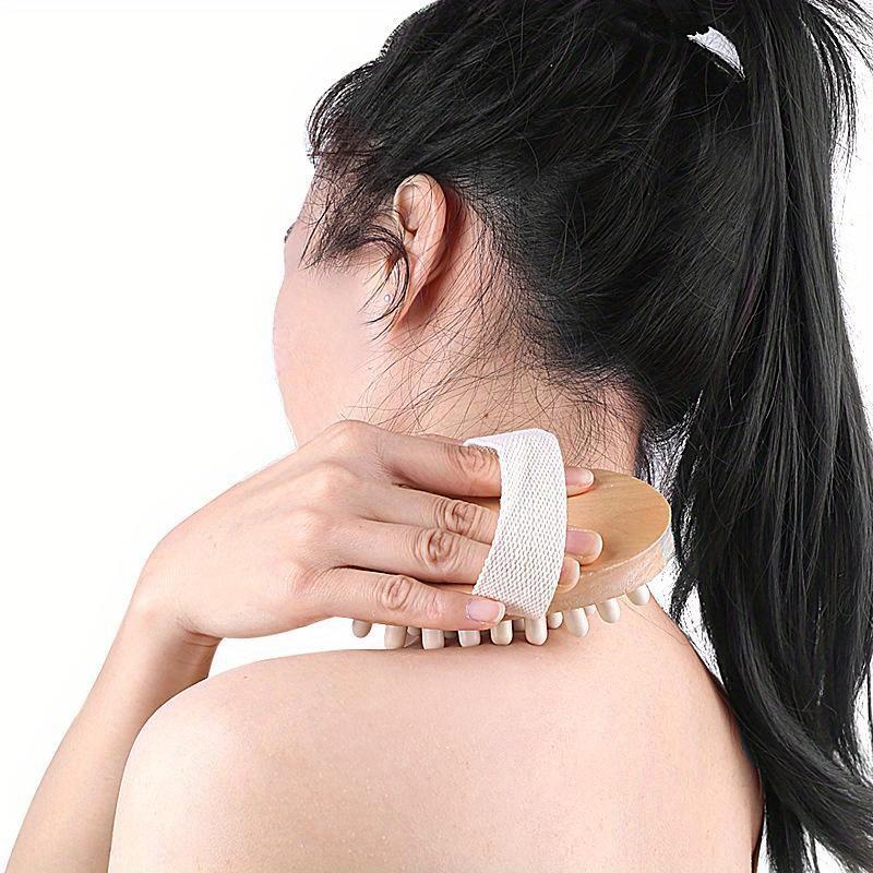 Anti Cellulite Massage Brush Men Women Bath Shower Full Body Wooden Rubber Particles Massager Spa Comb Beauty Slimming