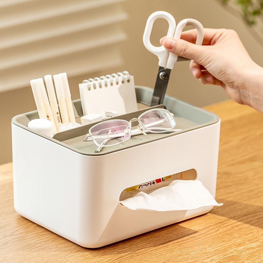 1pc-Desktop Organizer Tissue Box Multi-function Remote Clutter Storage Cell Phone Holder Car Tissue Box Desk Storage Tools