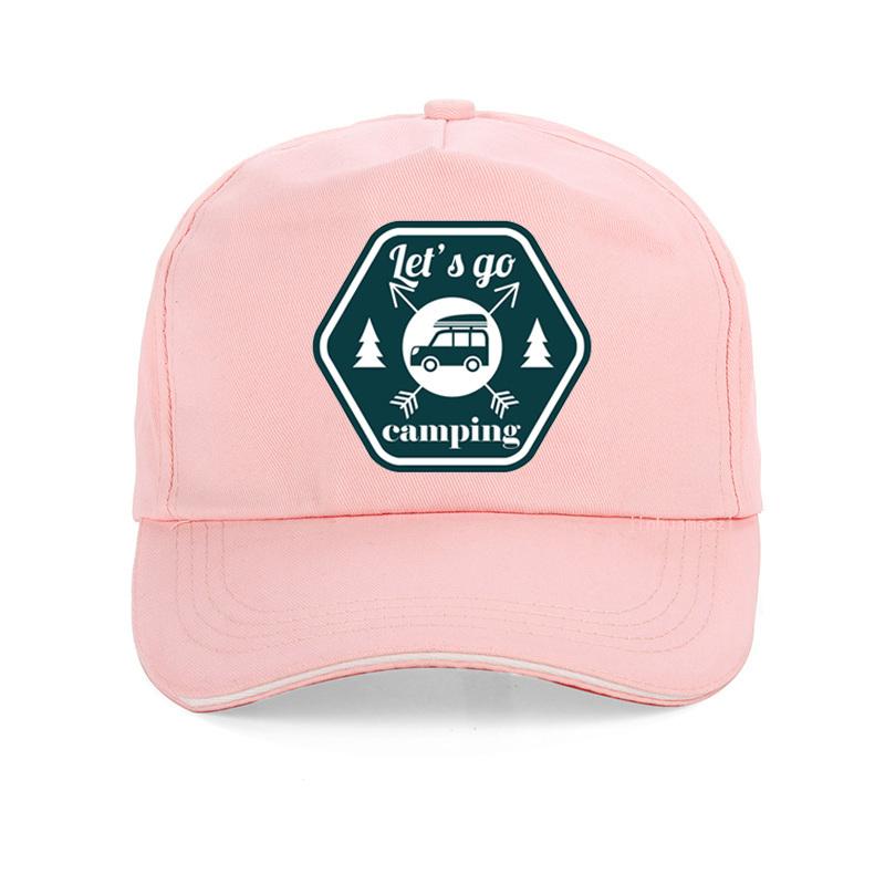 Let'S Go Camping Baseball Cap Fashion Print Outdoor Camping Caps Unisex Snapback Hat Adjustable Leisure Caps