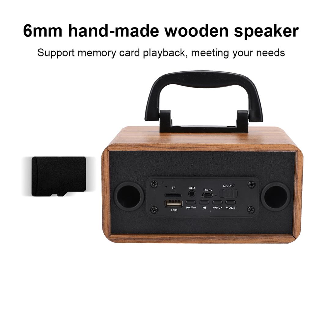 Retro Wooden Wireless   Speaker Portable Music Player for Mobile Phone PC