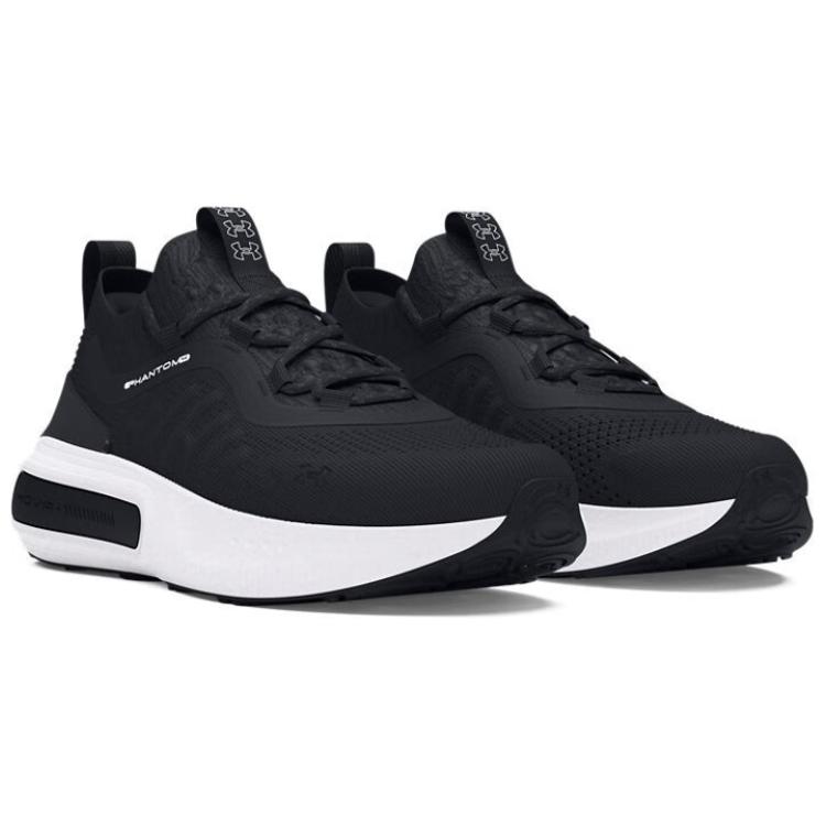 Under Armour HOVR Phantom 4 Black White Women Sneakers Anthracite 3027594-003