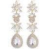Geometric Water Drop Earrings For Women With Crystal Silver Needle For Wedding Fashion