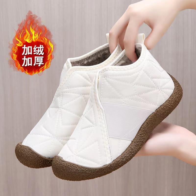 

Осень и зима новая аэрокосмическая ткань шерсть однопедальные сноубутсы низкий каблук удобные нескользящие легкие женские хлопковые туфли 40