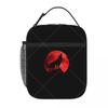 Moon Wolf Art Print Lunch Bag Reusable Portable Cooler Thermal Lunch Box Oxford Bento Tote Bag for Work Travel Picnic