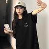 Women's Crew Neck Short Sleeve Tee Loose Fit Casual Top Cartoon Letter Print Cotton Pullover For Spring Daily Outfit