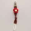 Plaid Flower Dummy Nipple Holder Plastic Embroidery Pacifier Clips Charm Baby Pacifier Chain  Girls
