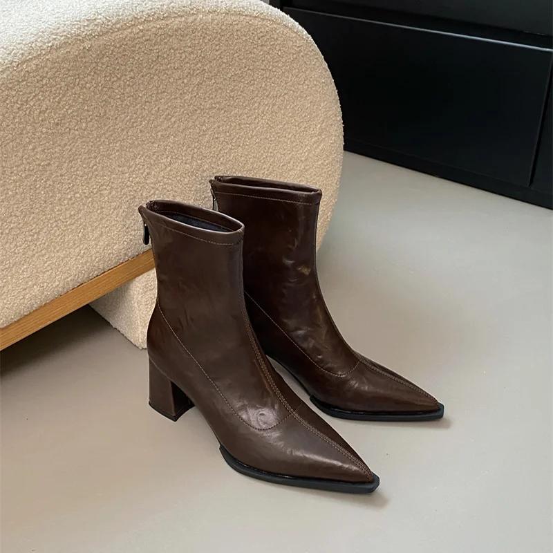 

Sharp pointed boots short boots for women new autumn and winter women s boots niche high-heeled short boots 40