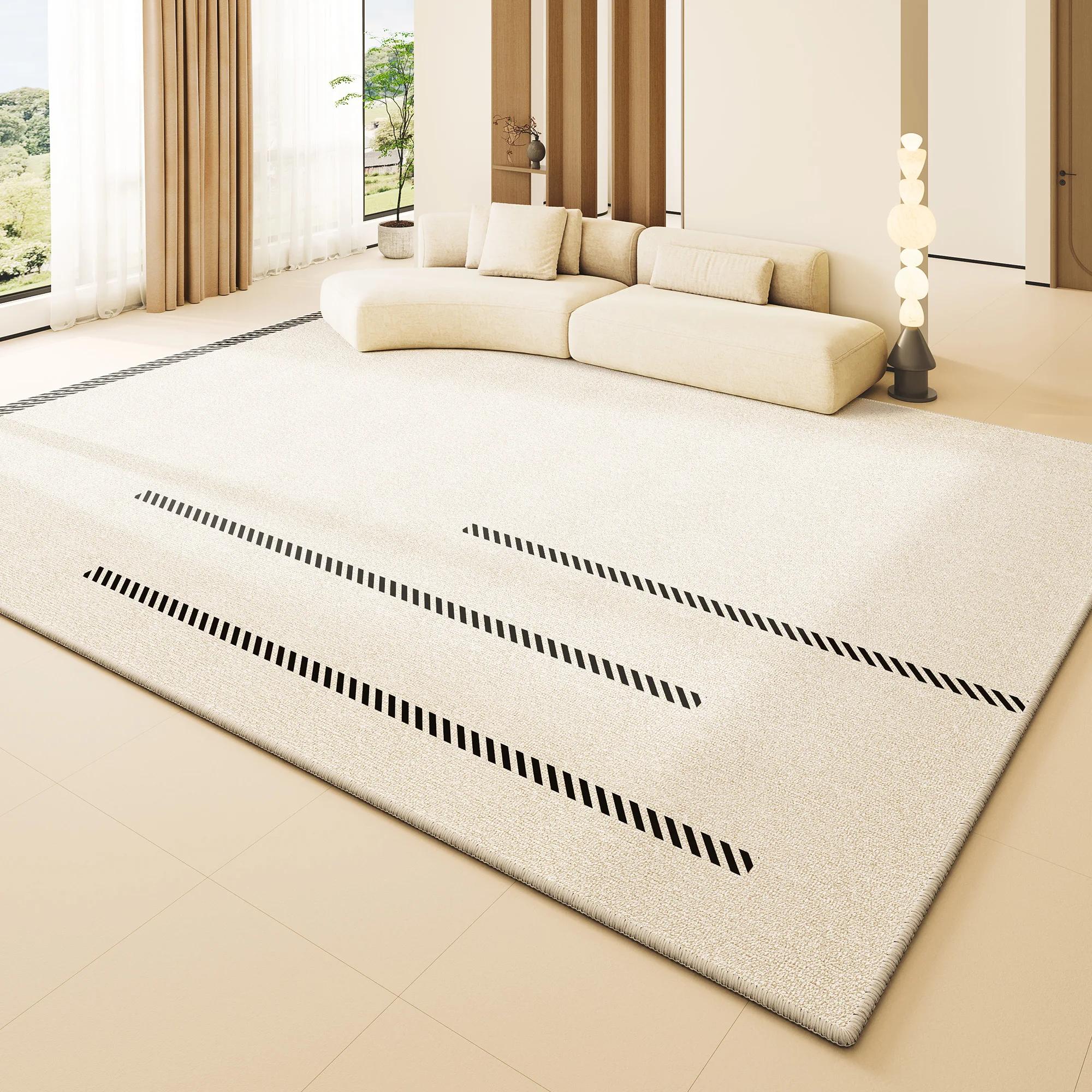 

Modern Cream Large Area Soft Rugs Light Luxury Lounge Rug Washable Anti-slip Floor Mat for Living Room Bedroom Decoration 80*120cm