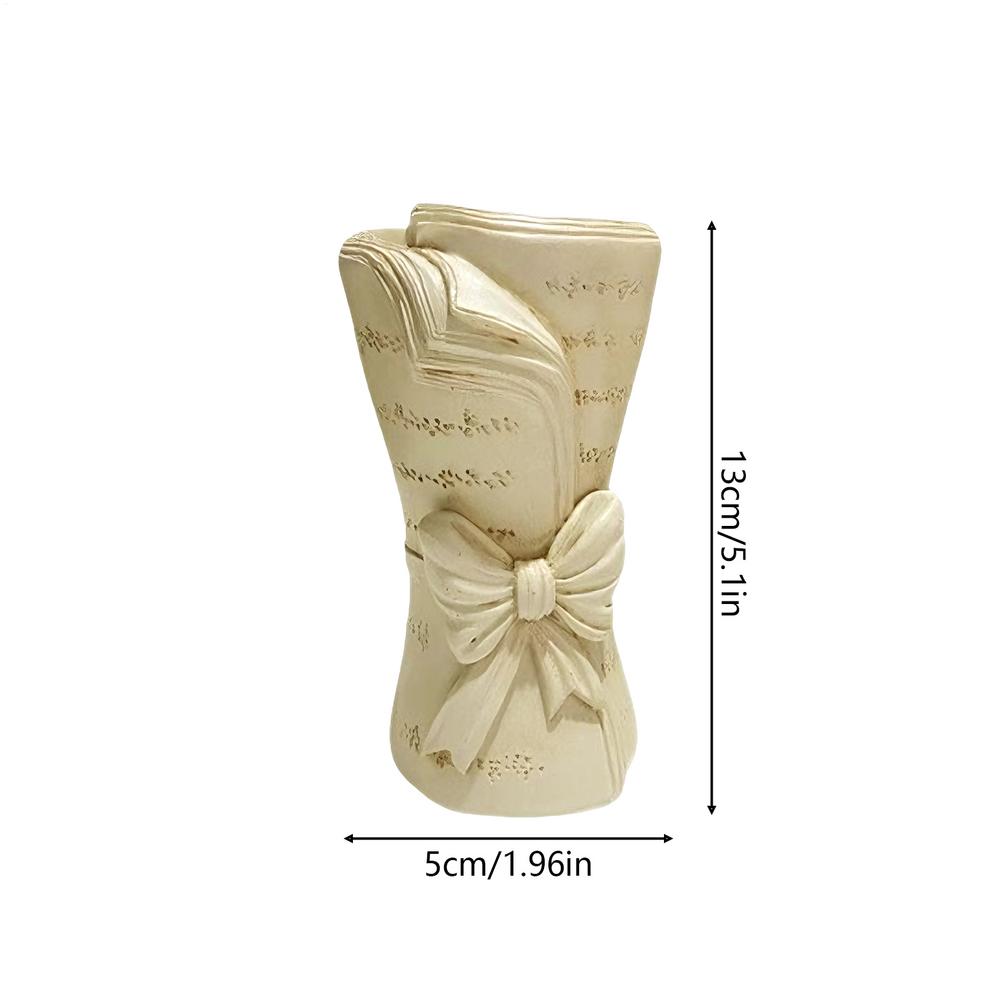 

Book Shaped Vase Resin Mini Flower Holder Home Decor Tiny Vase For Home Living Room Dining Room Bedroom Desk Entrance TV Cabinet синій