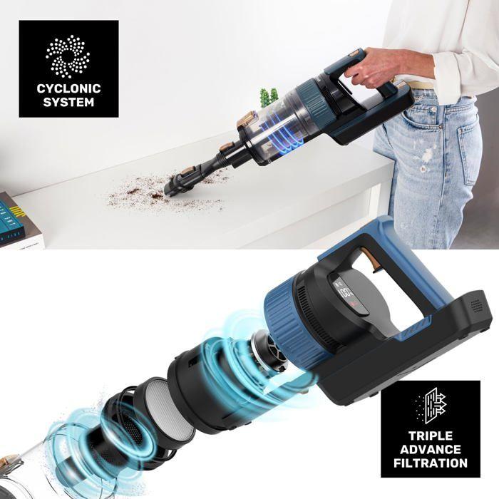 Digitaler Stielsauger - TAURUS - 400W - 21.000 Pa - Dreifache fortschrittliche Filterung - All-Road- und Fuzzy-Bürsten