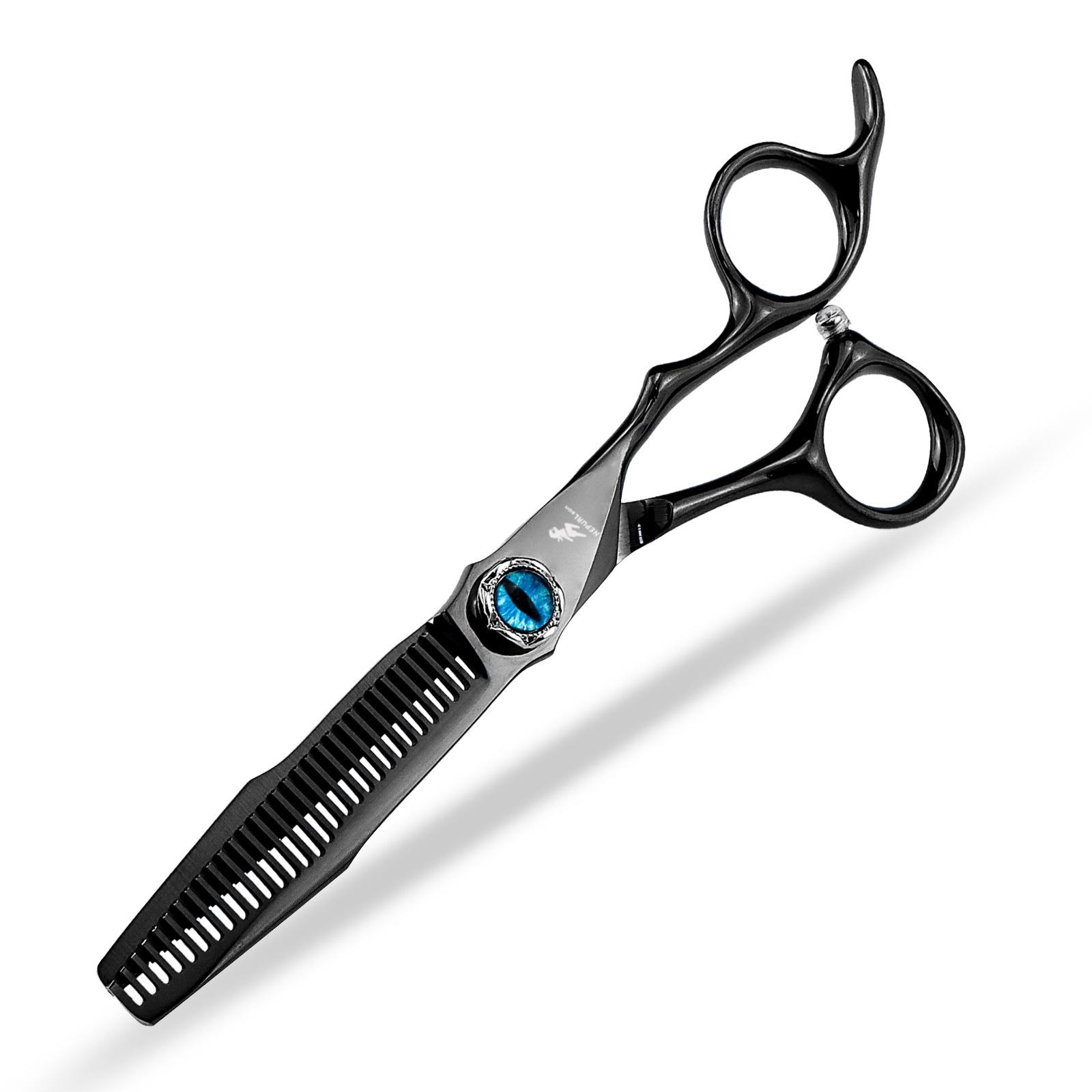 

Black 6.0 Nimpson Devil S Eye Screw, Hair Scissors, Haircut Tooth Scissors, Thin 6.0inch black thinning shears