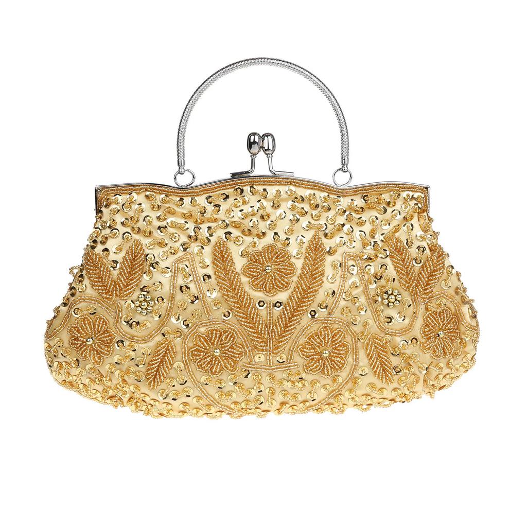Beads Embroidered Sequins Evening Bags Wedding Party Bridal Handbag Elegant Women Purse Totes 2025 Luxury Shoulder Bags Silver