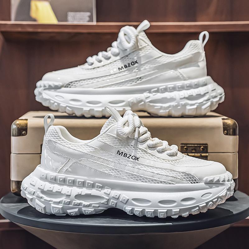 

Men s shoes 2025 summer soft sole fashion light thick sole low top dad shoes mesh breathable explosion comfortable casual shoes 44