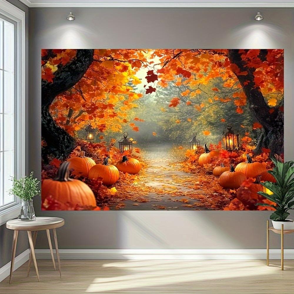 1pc2D flat banner background cloth, Halloween pumpkin, suitable for garden decoration, no power supply required——wzy