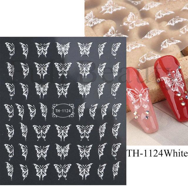 Nail Art Stickers Ins Spring Blue Variety Butterfly Fresh Thin Tough Adhesive Nail Stickers