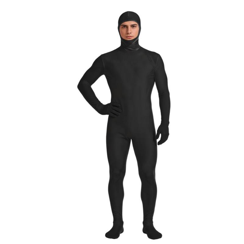 Halloween ninja invisible man cos suit tights stage black man invisibility suit performance costume