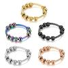 Stainless Steel Spinner Ring with Beads Anti Anxiety Finger-Ring Couple Gift