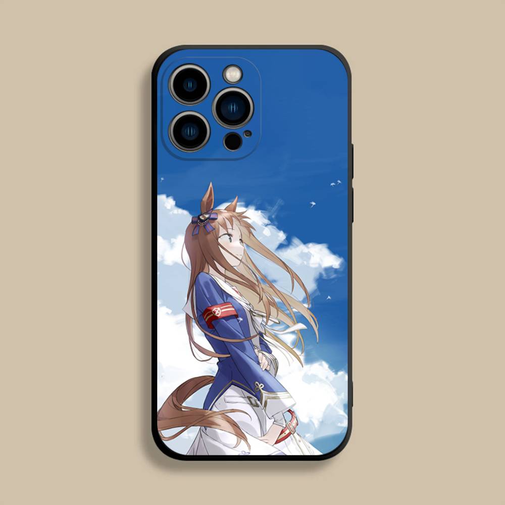 Uma Musume Pretty Derby Phone Case For iPhone 17,16,15,14,13,12,Pro,Max,Plus,E,SE4,Air,Mini Black Soft Cover