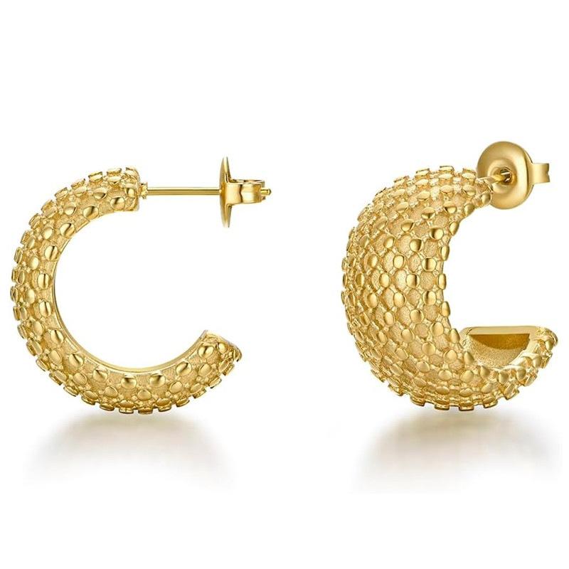 

European and American French Style Three-dimensional Texture Earrings Women s Hong Kong Style Metal Antique Accessories