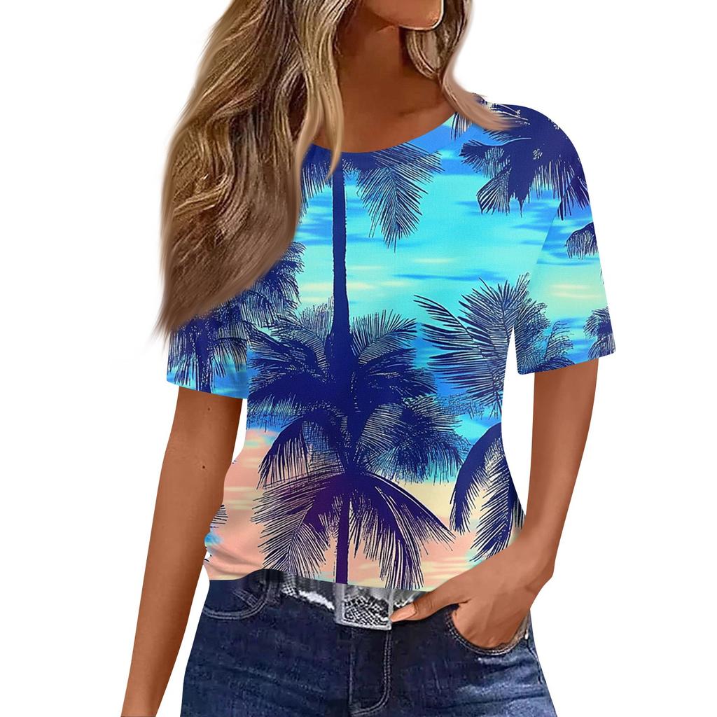 Modisches, lässiges Pullover-Oberteil mit kurzen Ärmeln und Rundhalsausschnitt für Damen