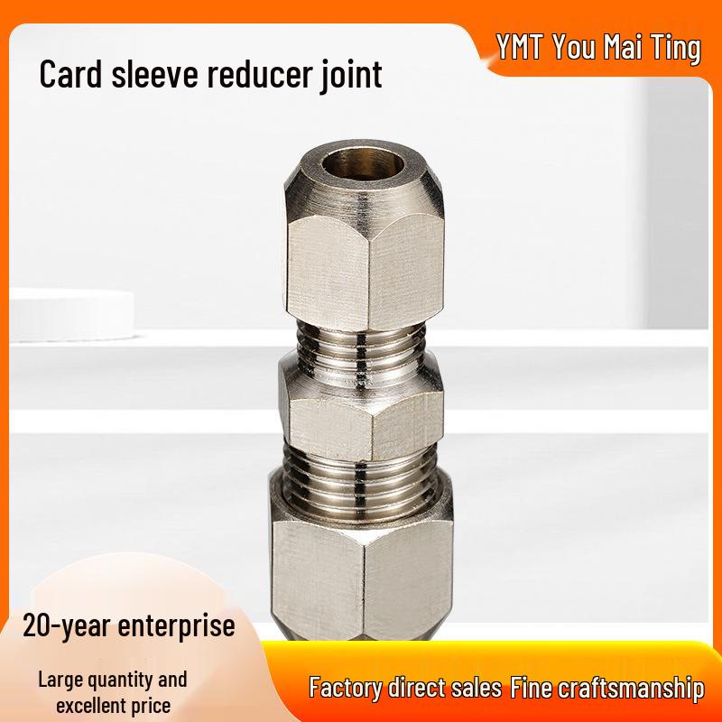 Nickel Chrome-Plated Brass Reducing Two-Way Card Sleeve Adapter Sleeve Φ6-4