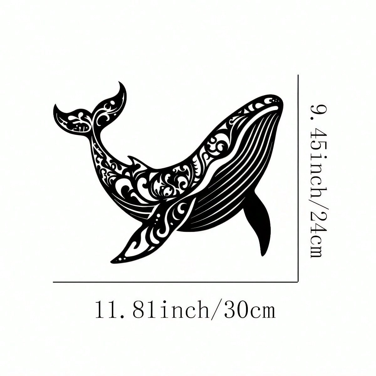 

Metal Wall Art Whale Creative Ocean Themed Decor for Living Room Bedroom Coastal Home Gift Housewarming 24x30