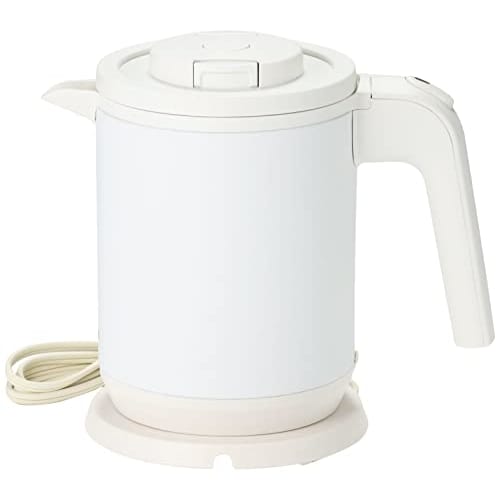 TIGER electric kettle, water boiler, stainless steel, 0.8L, prevents hot water from tipping over, prevents dry cooking, steam-free, matte white PCK-A0