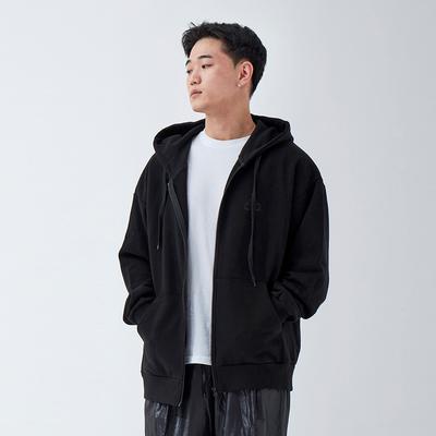 Apostrophe Comma Double Aco Logo Zip-Up Hoodie (Black/Black)