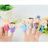 6Pcs Cloth Velvet Finger Puppets Set Soft Plush Finger Toys Grandparents Family Dolls  Role Play