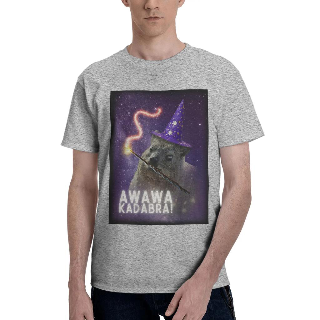 Awawa Kadabra Rock Hyrax Wizard 100 Cotton TShirt Mens Funny T Shirts Men Crew Neck Short Sleeve S6XL