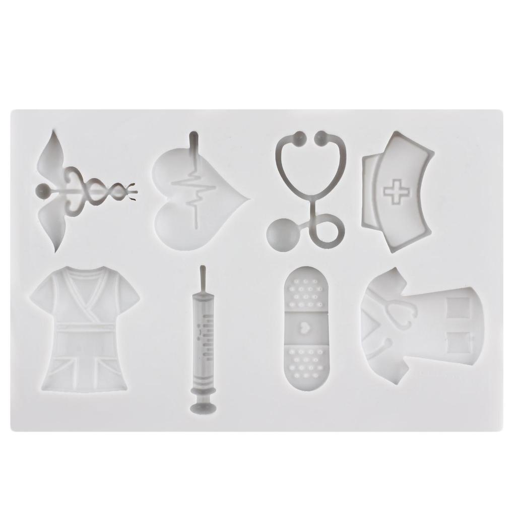 Nurse Uniform Silicone Mold Medical Equipment Fondant Molds Cake Decorating Tools Cupcake Topper Candy Resin Clay Chocolate Gumpaste Mold