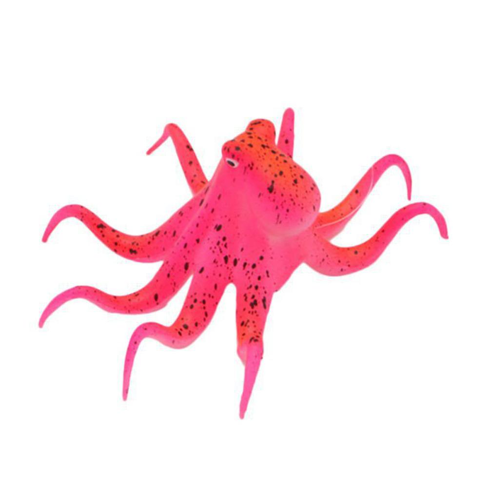 Silicone Simulation  Fluorescent  Octopus Fishbowl Decoration Adjustable Suction Cups Artifical Marine Animal Aquarium Ornament