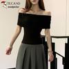Women's Off-Shoulder Knit T-Shirt